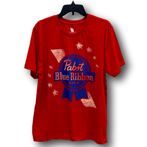 Pabst Blue Ribbon Beer USA Patriotic Graphic T-Shirt - Size Large - NWT